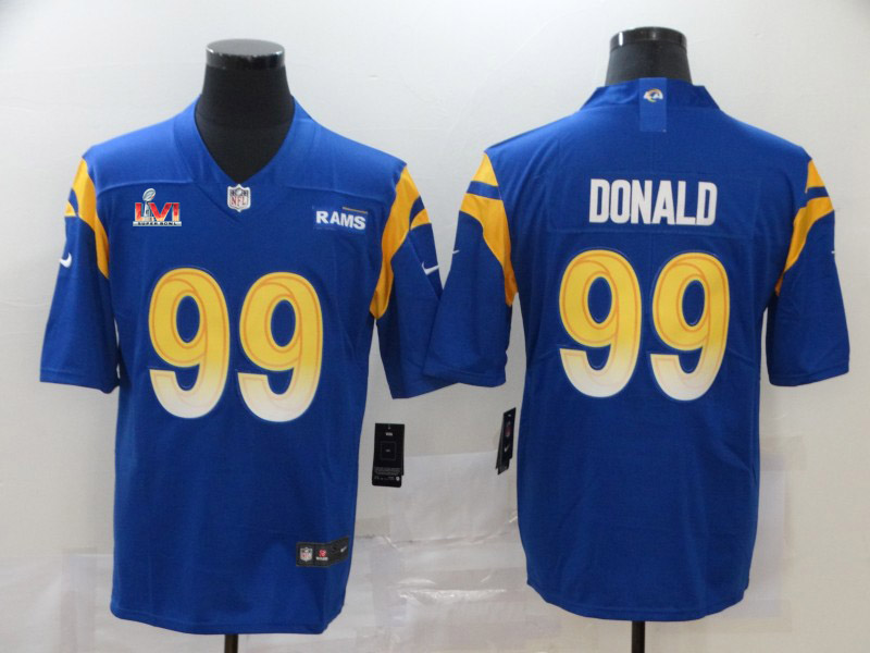 2022 Super Bowl Men Los Angeles Rams #99 Donald Blue Nike Vapor Untouchable Stitched Limited NFL Jerseys